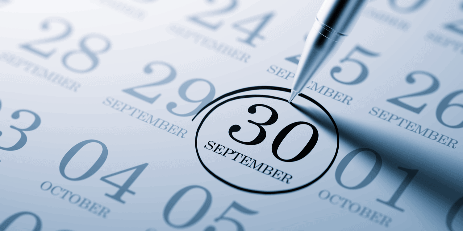 A pen circling '30 September' on a calendar, denoting the popular annual deadline for filing company accounts