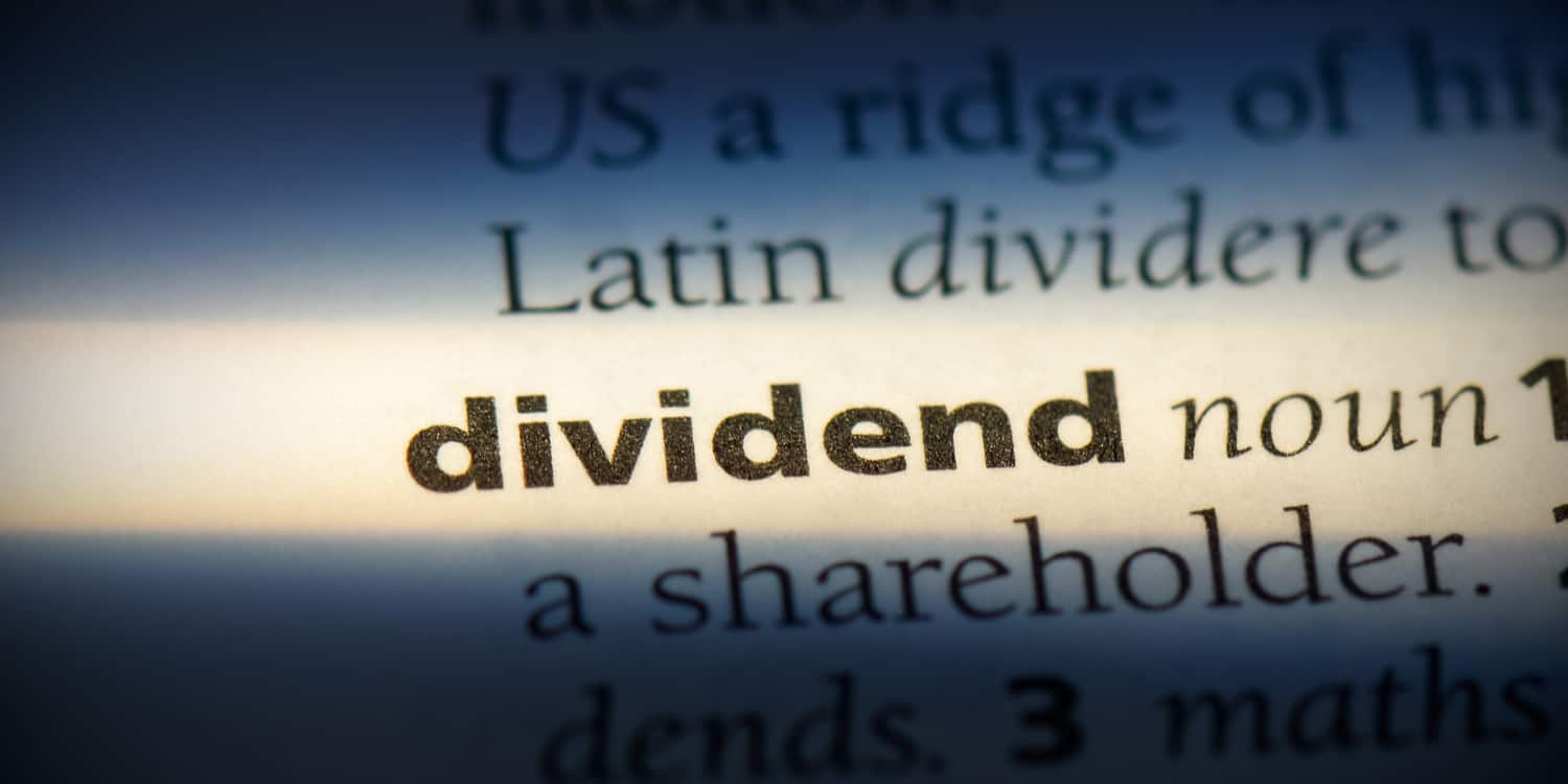 Image displaying the dividend word in a dictionary.