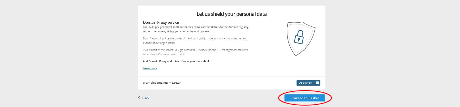 Sheild your personal data page - screenshot