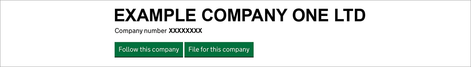 Screenshot of companies house follow company option