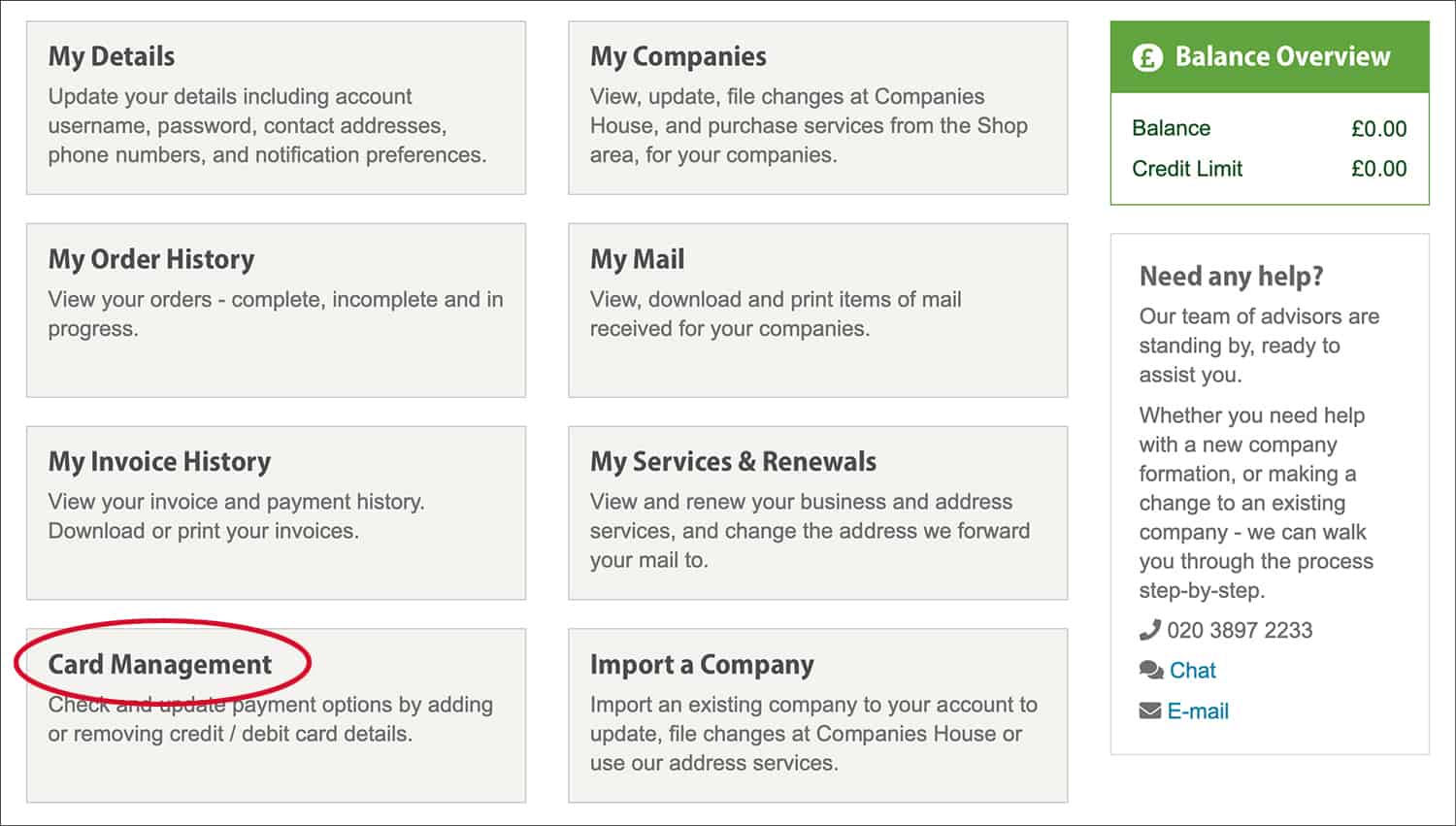 1st Formations Online Customer Portal Dashboard.