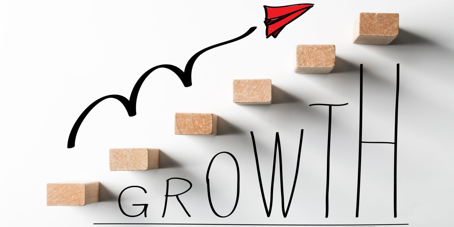 Growth shares concept picture for business growth with abstract background.