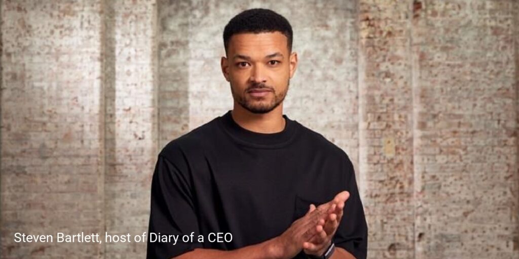 Portrait of Steven Bartlett, host of Diary of a CEO.