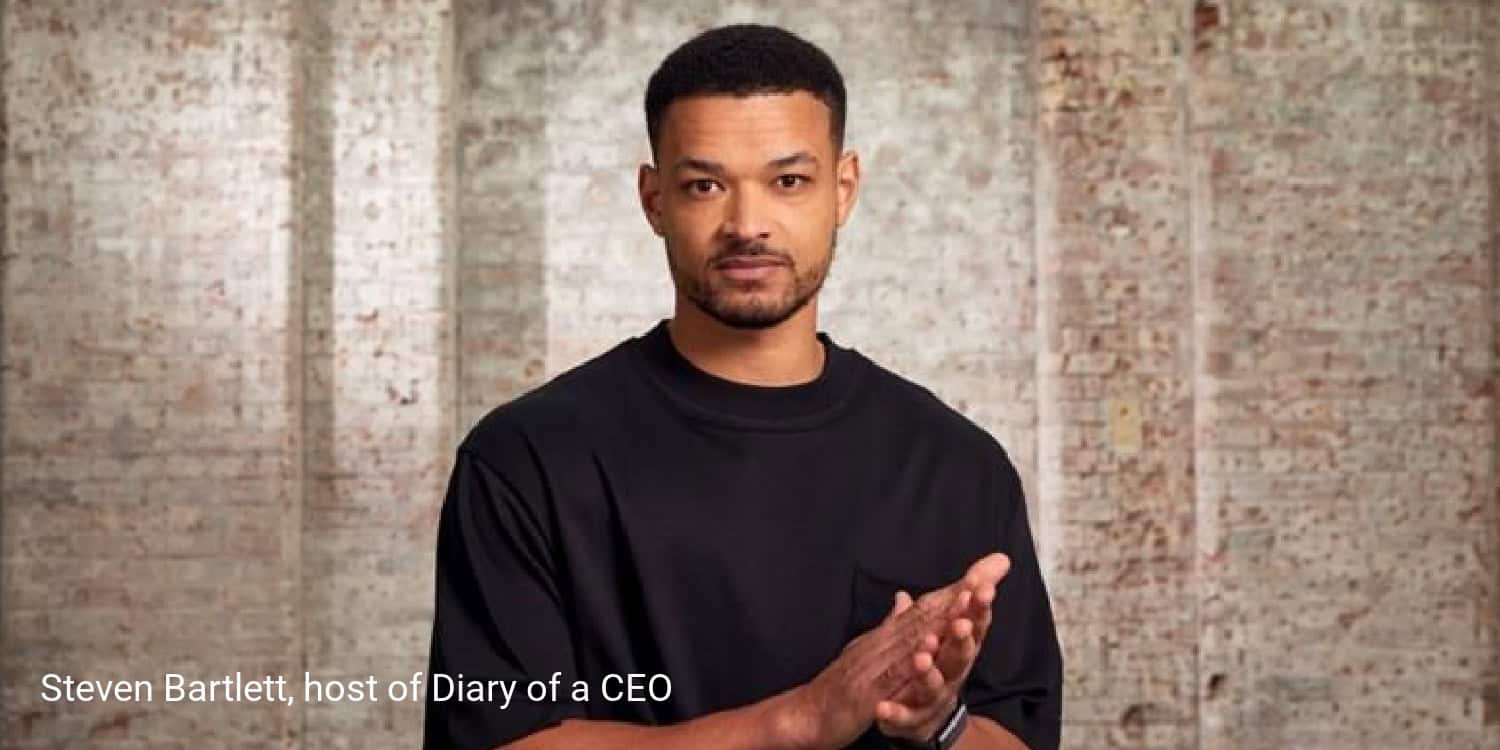 Portrait of Steven Bartlett, host of Diary of a CEO.