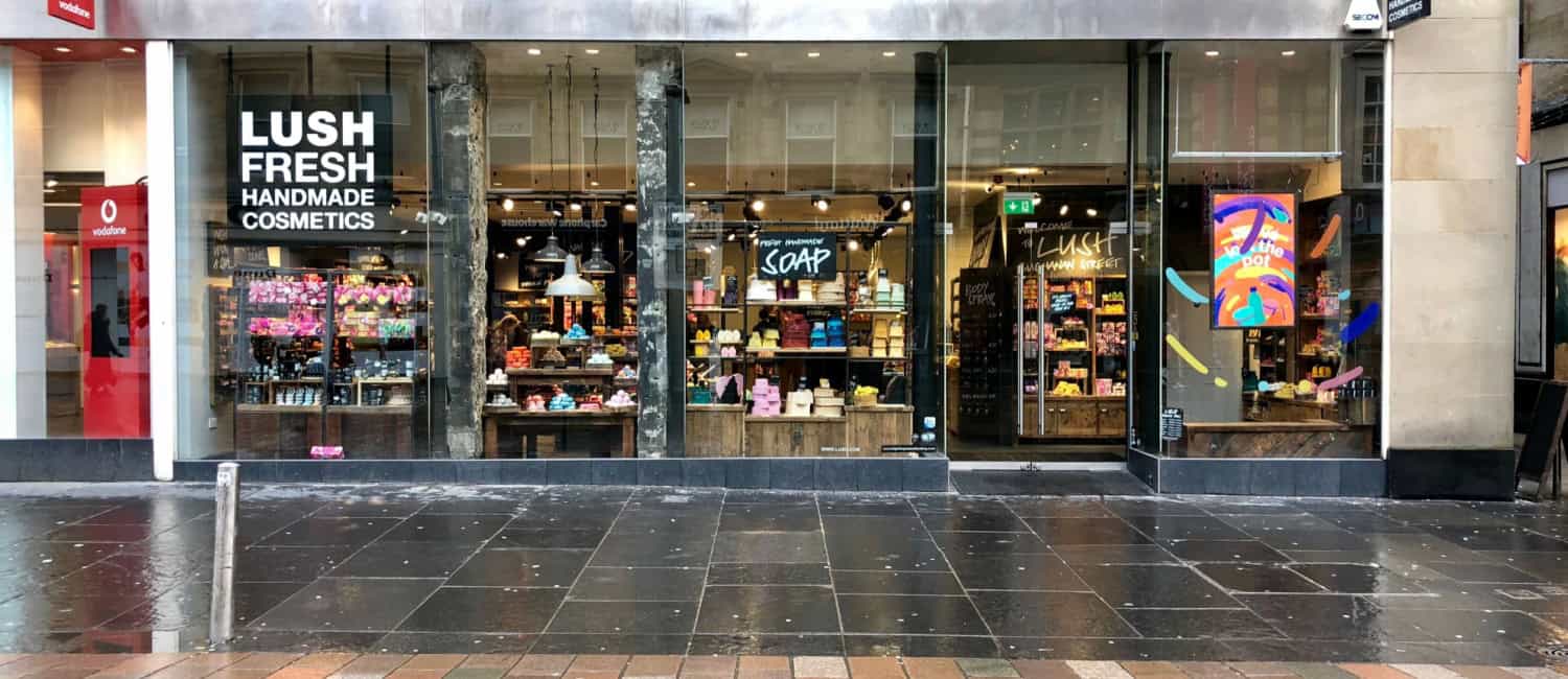 Lush Fresh Handmade Cosmetics retail store on Buchanan Street in Glasgow, Scotland, UK.