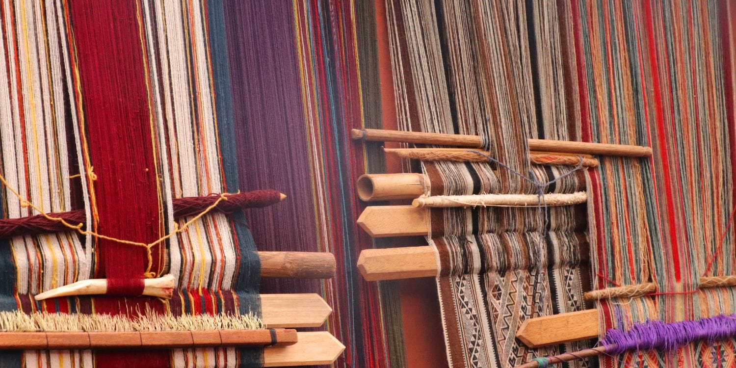 Traditional Peruvian colourful weaving threads.